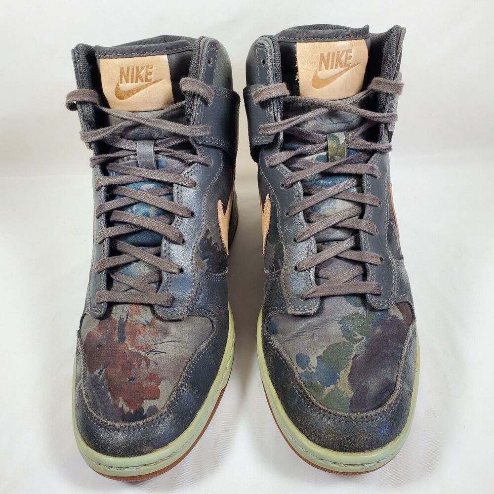 Nike Dunk Sky High Liberty Of London Women's Size 8 Wedge Shoes Midnight Fog - Picture 3 of 8